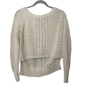 Free People Knit High Low Back Zipper Sweater